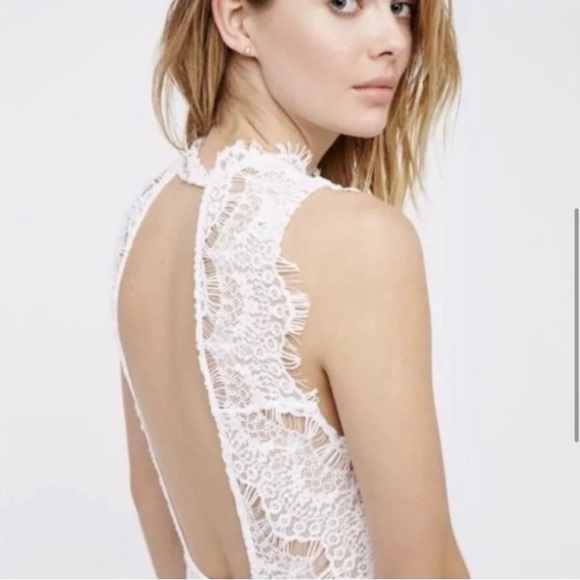 FREE PEOPLE Intimately White Lace Daydream Slip Dress Open Back NWT - Medium - Picture 5 of 13